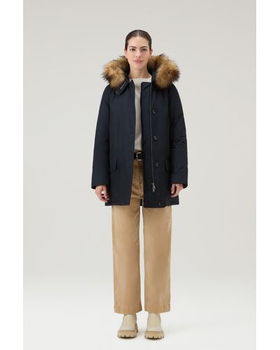 Woolrich Arctic parka in ramar cloth con quattro tasche e pelliccia removibile navy - Nero