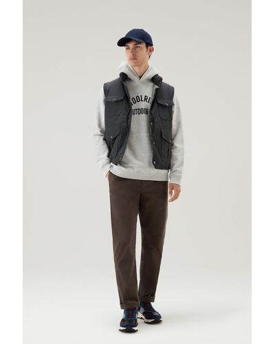 Woolrich Hoodie In Pure Cotton Grey
