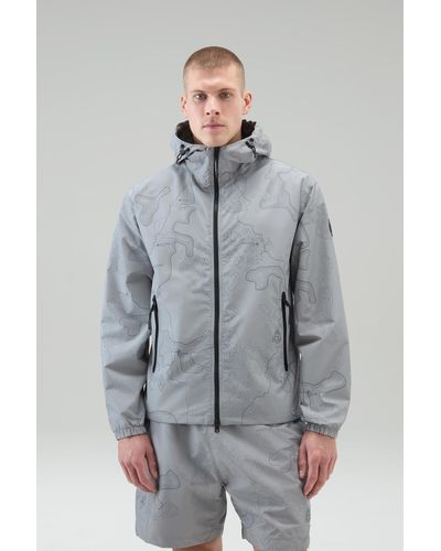 Woolrich Reflective Jacket In Ripstop Fabric - Gray