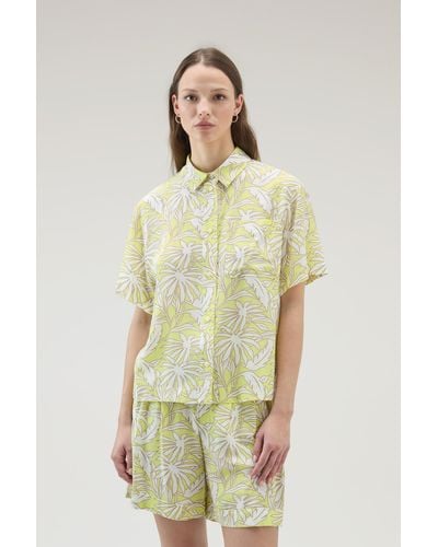 Woolrich Shirt With Tropical Print - Green