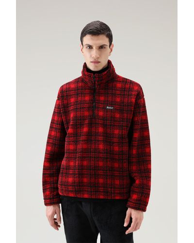 Woolrich Wool Blend Sherpa Half-zip Sweater - Serving The People / - Red