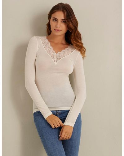 Yamamay Long sleeve shirt - Basic with Modal & Wool - Neutro