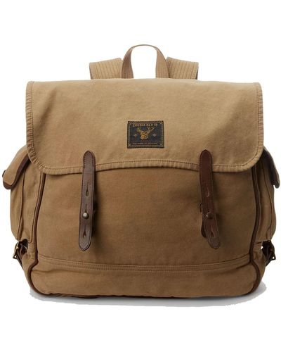 RRL Leather-trim Canvas Backpack - Natural