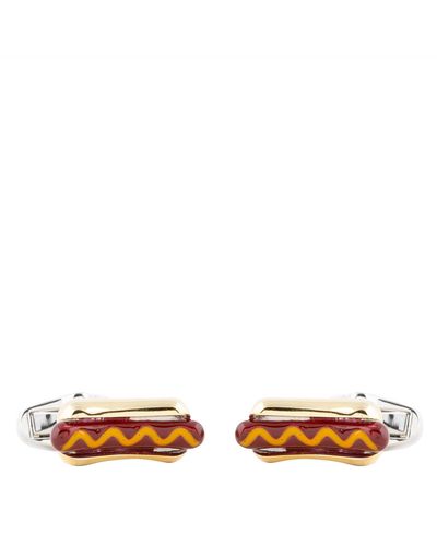 Paul Smith Hot Dog Cufflinks Gold - Orange