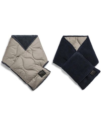 Taion Military Reversible Down Scarf L. Mocha / Navy - Blue