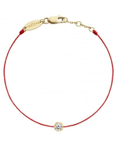 RedLine Pure Red String Diamond Yellow Gold Bracelet - Metallic