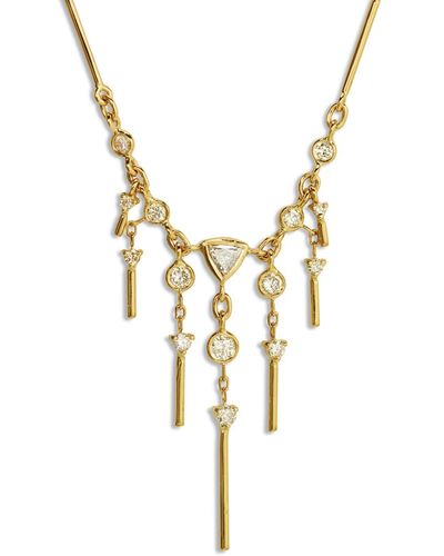 Celine Daoust Dream Maker Trillion And Dangling Diamond Yellow Gold Necklace - Metallic
