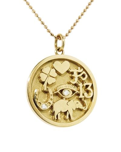 Jennifer Meyer Good Luck Charm Yellow Gold Necklace - Metallic
