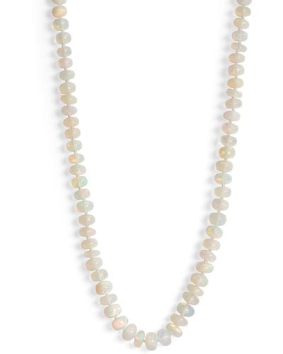 Cathy Waterman Ethiopian Opal Beaded Strand Yellow Gold Necklace - White