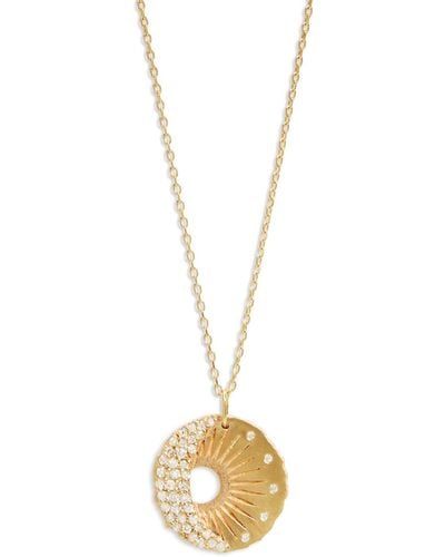 Celine Daoust Diamond Sun And Moon Yellow Gold Necklace - Metallic