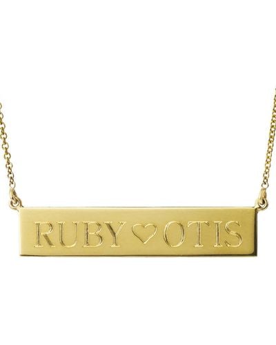 Jennifer Meyer 2 Side Engraving, 18-in. Personalized Yellow Gold Nameplate Necklace