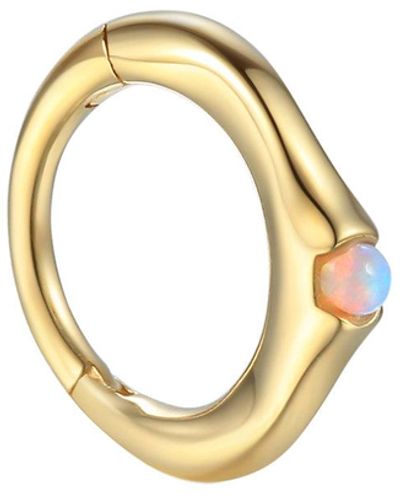 Pamela Love 6mm Floating Opal Yellow Gold Clicker Single Hoop Earring - Metallic