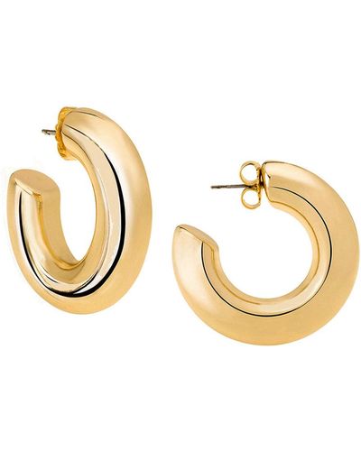 Janis Savitt Oprah's Favorite Yellow Gold Medium Hoop Earrings - Metallic