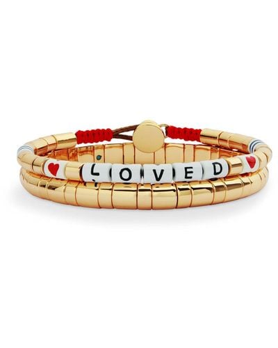 Roxanne Assoulin Loved Gold Bracelet Duo - White