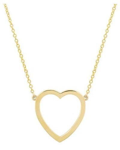 Jennifer Meyer Large Open Heart Yellow Gold Necklace - Metallic