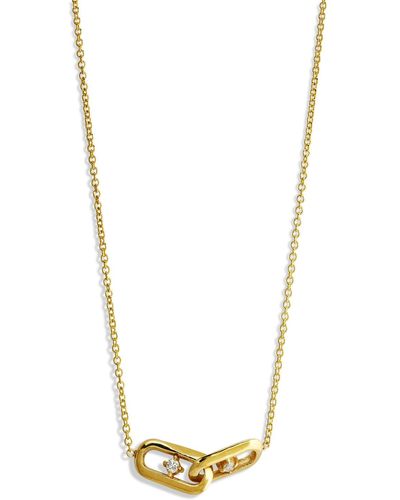Lizzie Mandler Og Links & Double Sided Diamonds Yellow Gold Necklace - Metallic