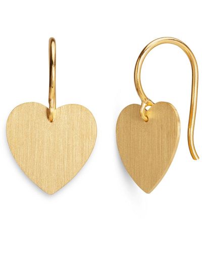 Irene Neuwirth Small Love Tiny Heart Yellow Gold Drop Earrings - Metallic