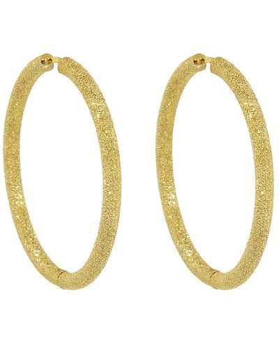 Carolina Bucci Florentine Finish Thick 18k Yellow Gold Hoop Earrings - Metallic