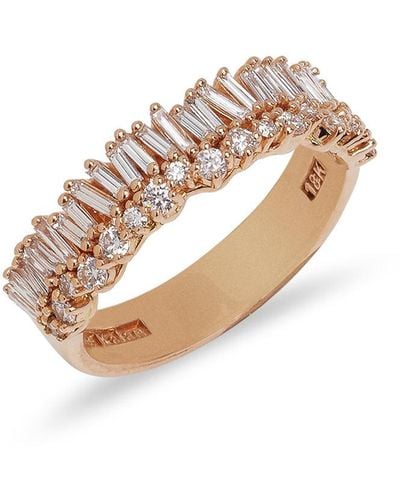 Suzanne Kalan Classic Diamond Short Stack Rose Gold Ring - White