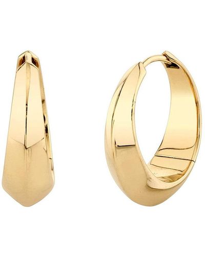 Lizzie Mandler Large Yellow Gold Crescent Hoop Earrings - Metallic