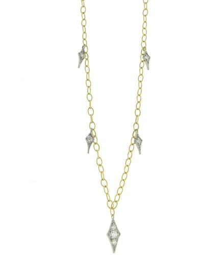 Cathy Waterman Diamond Fringe Lacy Chain Yellow Gold Necklace - Metallic
