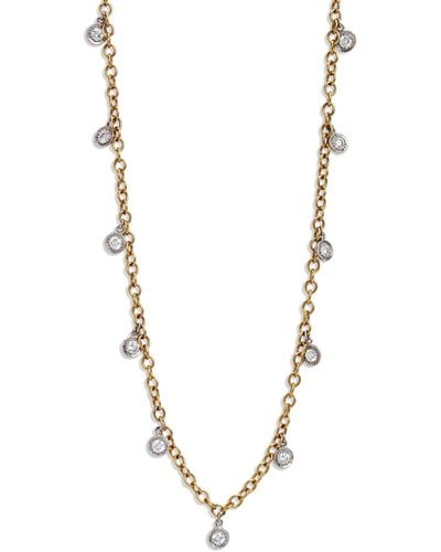 Cathy Waterman Round Diamond Fringe Yellow Gold Chain Necklace - Metallic