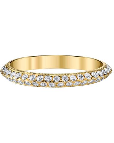Lizzie Mandler Double Sided Pavé Knife Edge Band Yellow Gold Ring - Metallic