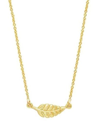 Jennifer Meyer Mini Leaf Yellow Gold Necklace - Metallic