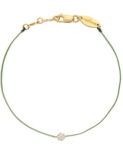 RedLine Green Olive Illusion Diamond Yellow Gold Bracelet - Metallic