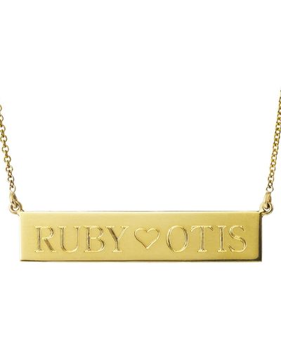 Jennifer Meyer 1 Side Engraving, 18-in. Personalized Yellow Gold Nameplate Necklace