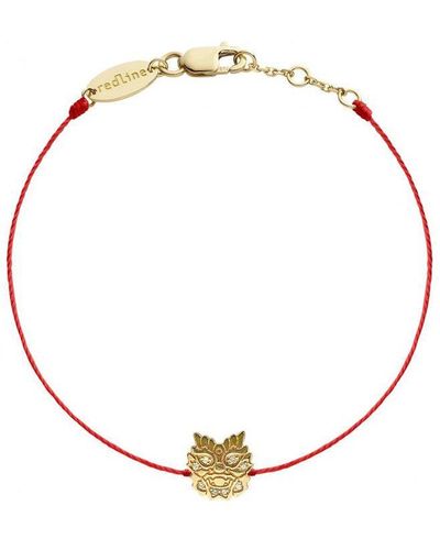RedLine Mini Ryu Dragon Red String Yellow Gold Bracelet - Metallic