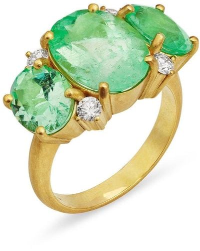 Irene Neuwirth Gemmy Gem One-of-a-kind Emerald & Diamond Yellow Gold Ring - Green