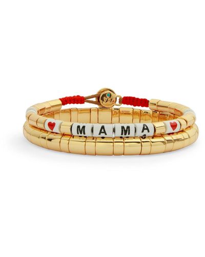 Roxanne Assoulin Mama Gold Bracelet Duo - White