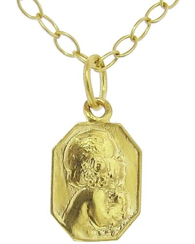Cathy Waterman Custom Engraved Classic Yellow Gold Child Charm - Metallic