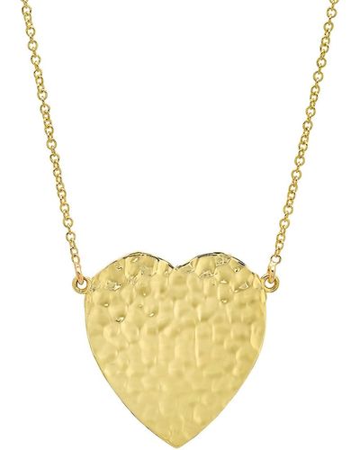 Jennifer Meyer Hammered Yellow Gold Heart Necklace, Memo - White