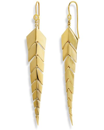 Jacquie Aiche Midi Fishtail Yellow Gold Earrings - Metallic