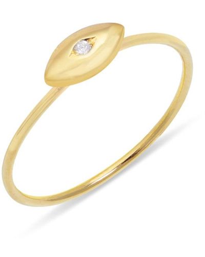 Jennifer Meyer Mini Evil Eye Yellow Gold Ring, 7 - White