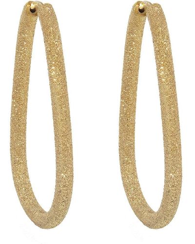 Carolina Bucci Florentine Finish 18k Yellow Gold Drop Hoop Earrings - Metallic