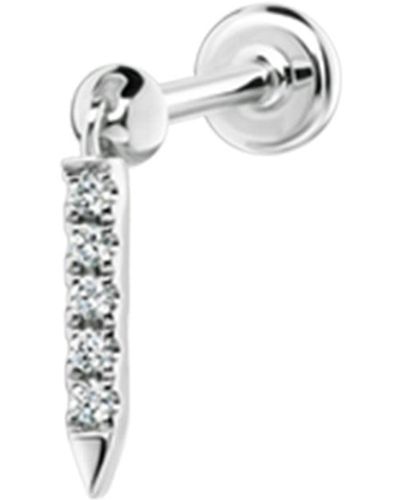Maria Tash 7mm Diamond Eternity Bar Charm White Gold Single Threaded Stud Earring