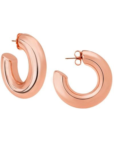 Janis Savitt Oprah's Favorite Rose Gold Medium Hoop Earrings - Pink