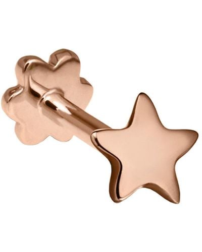 Maria Tash 3mm Plain Star Thread Through Rose Gold Single Earring - Multicolor