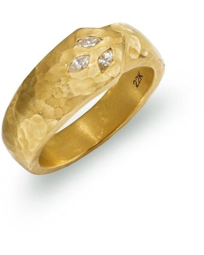 Cathy Waterman Diamond Closed Garland Yellow Gold Ring - Metallic