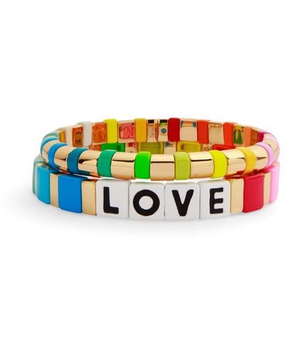 Roxanne Assoulin Love Rainbow Bracelet Duo - White