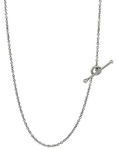 Cathy Waterman 18 Inch Fine Chain Platinum Necklace, Stock - Metallic