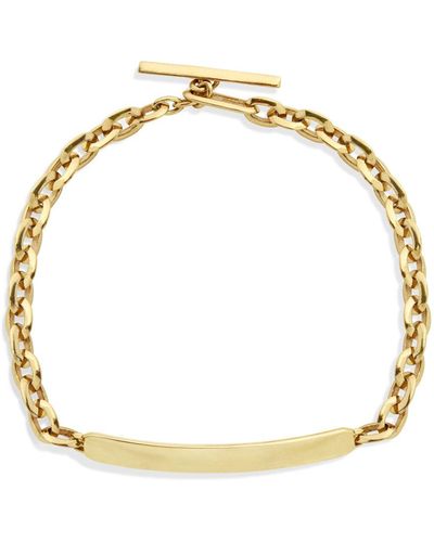 Lizzie Mandler Xs Link Petite Id Yellow Gold Bracelet - Metallic