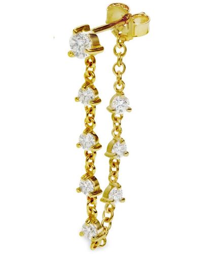Carbon & Hyde Sparkler Yellow Gold Ear Chain Earring - White