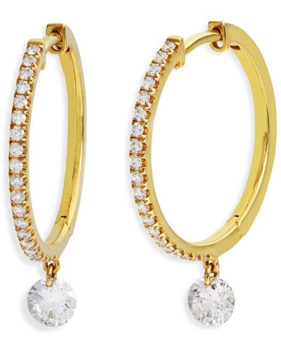 Raphaele Canot Set Free Diamond Yellow Gold Medium Hoop Earrings - Metallic