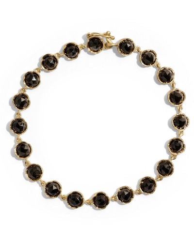 Irene Neuwirth Rose Cut Black Onyx Petite Classic Link Yellow Gold Bracelet - Metallic