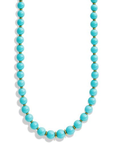 Irene Neuwirth Graduated Kingman Turquoise And Yellow Gold Beaded Necklace - Blue