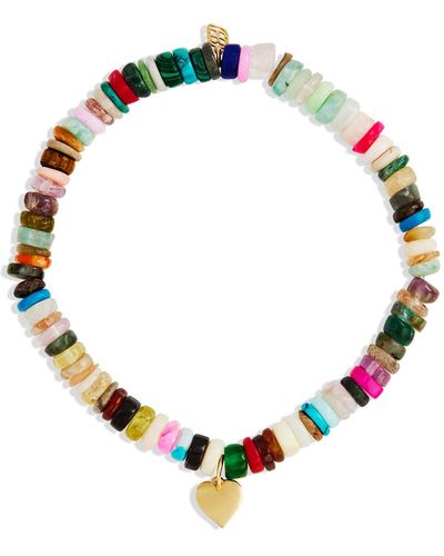 Sydney Evan Tiny Pure Heart On Rainbow Heishi Beaded Bracelet - Multicolor